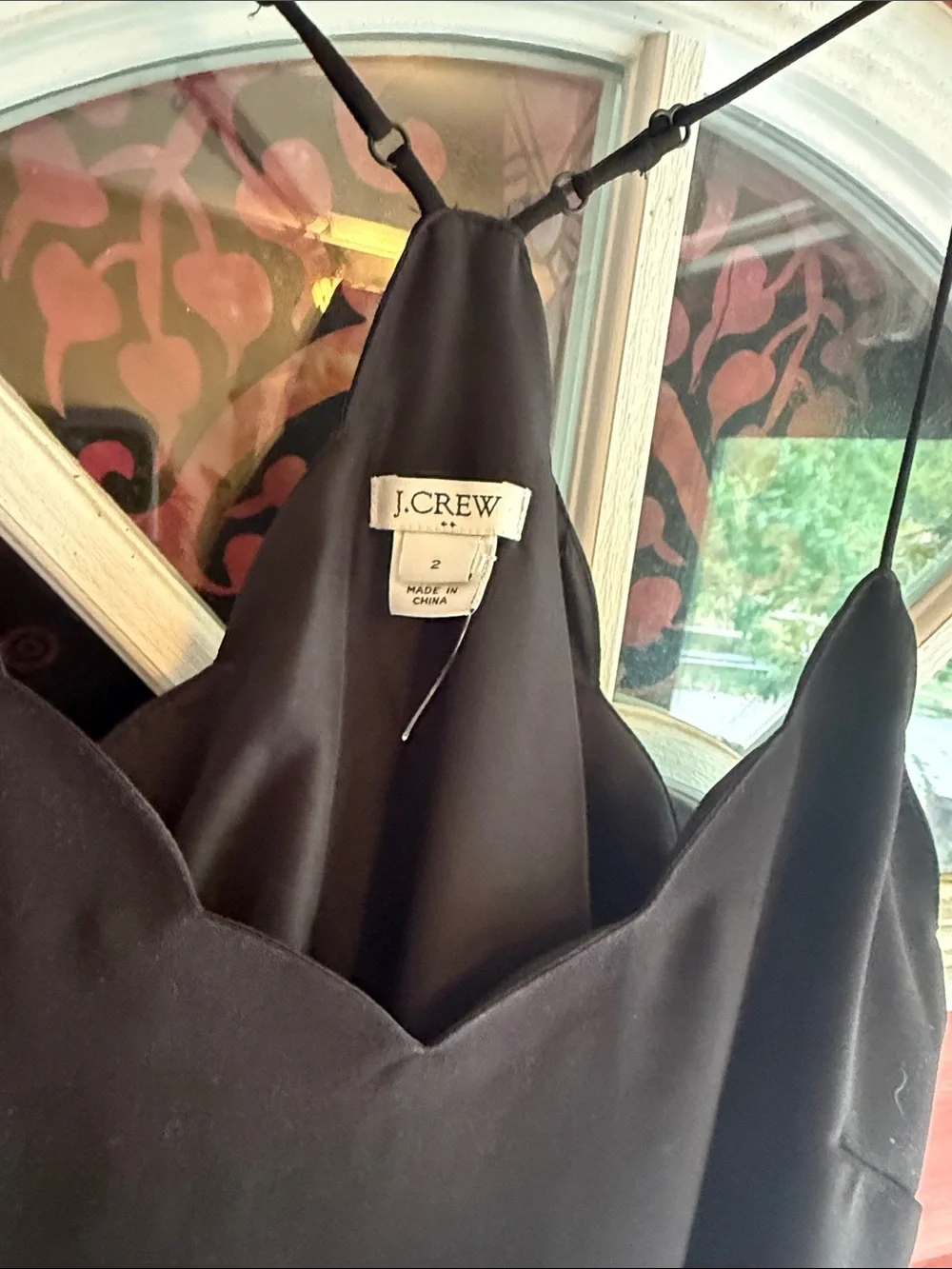 J crew fully lined tank scalloped trim